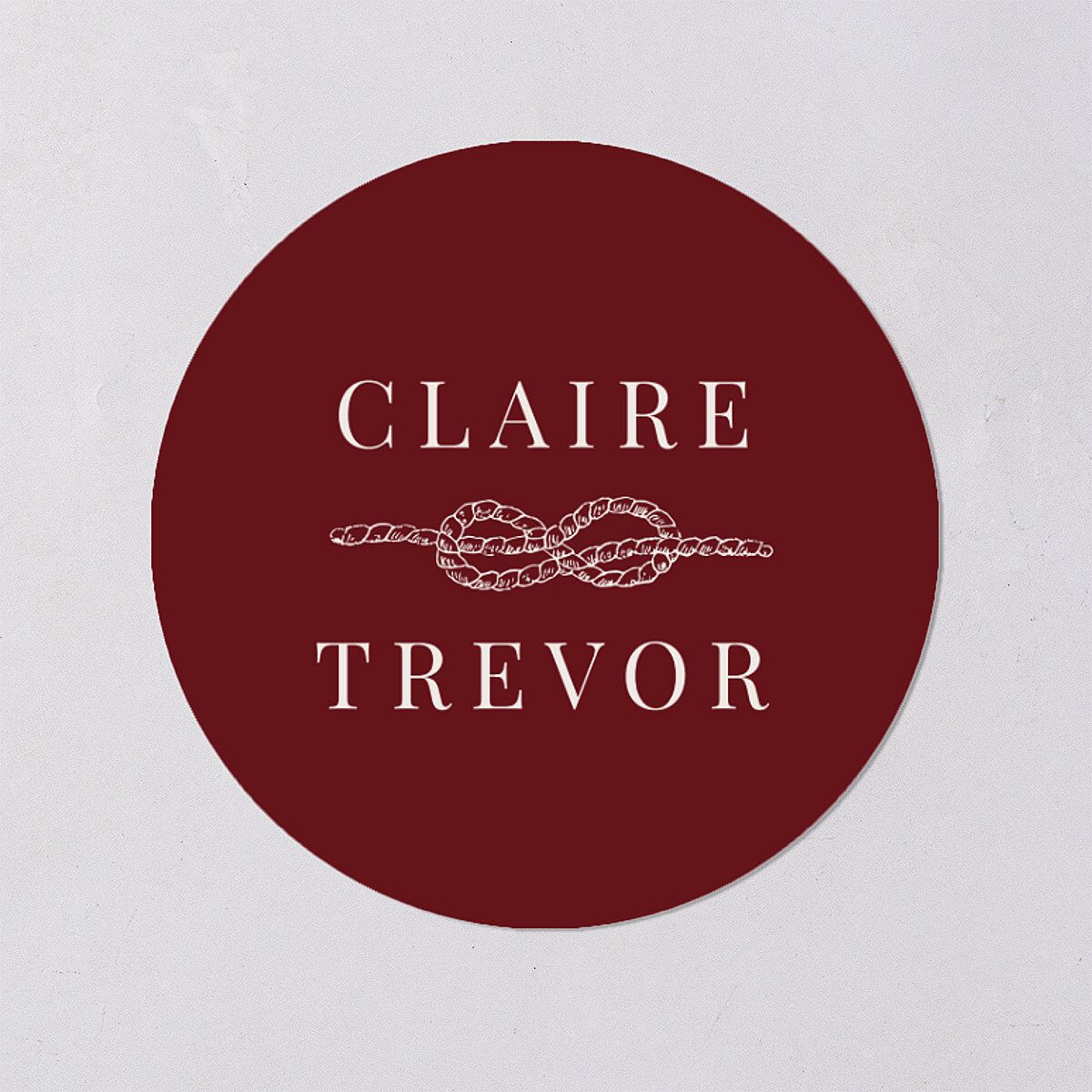 Elegant Lighthouse Wedding Stickers Maroon Circle