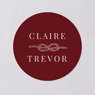 Elegant Lighthouse Wedding Stickers Maroon Circle