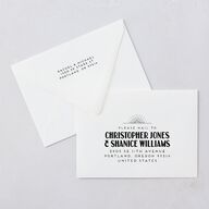 Vintage Art Deco Photo Wedding Invitation Euro Envelopes Off-White White Both Recipient and Return Addresses Luxe Signature