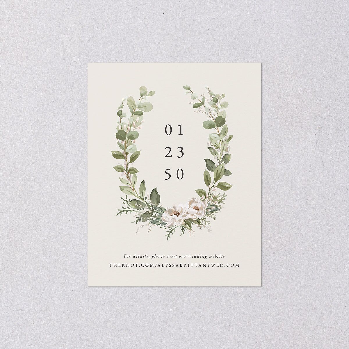 Greenery Laurel Save the Date Petite Cards — view 3