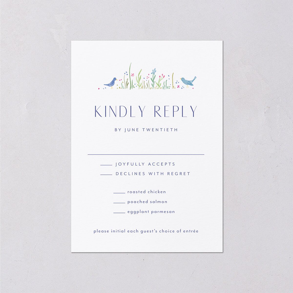 Cottage Wildflowers Wedding Response Cards Maritime Signature Standard