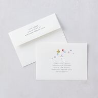 Scattered Blossoms Save The Date Cards Gold Pastel Blue Signature smooth Blank No Standard