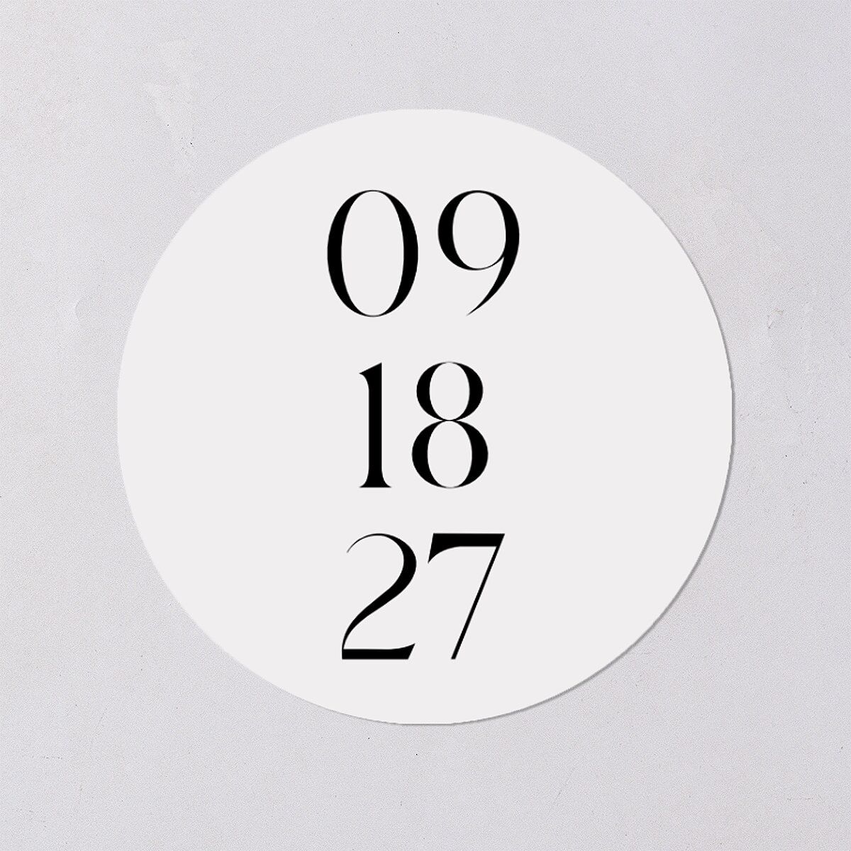 Simple Modern Monogram Wedding Stickers Pure White Circle