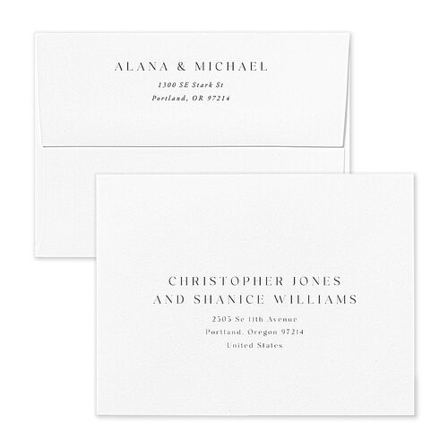 Landscape Gallery Save the Date Petite Card Envelopes Kraft Pale Blue Recipient Address Signature Standard