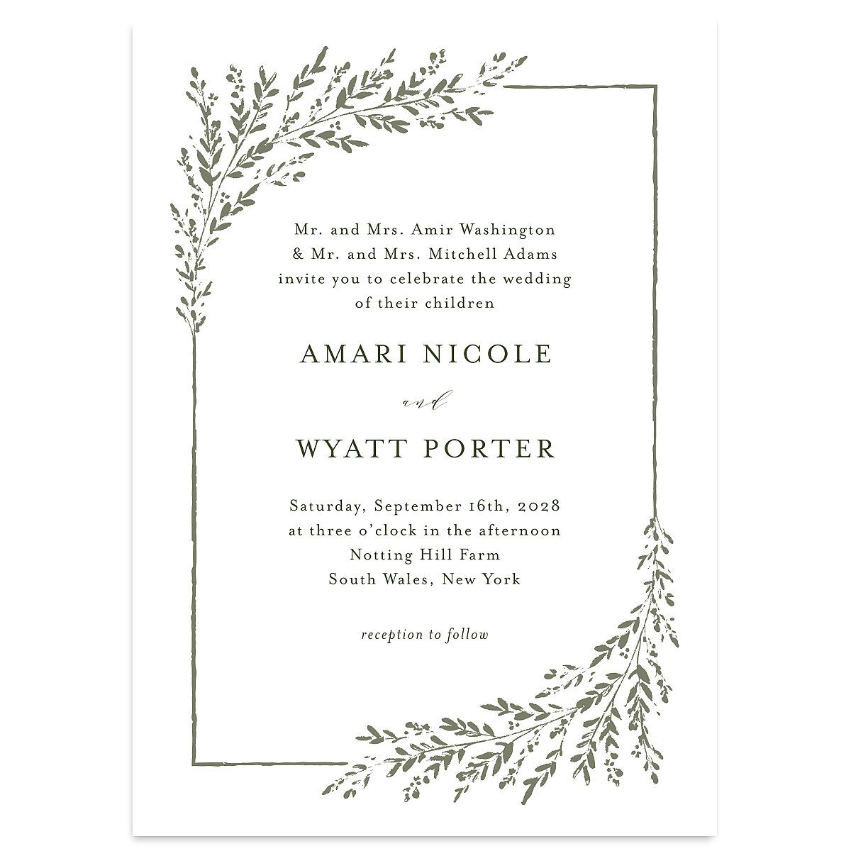Rustic Branch Frame Wedding Invitations