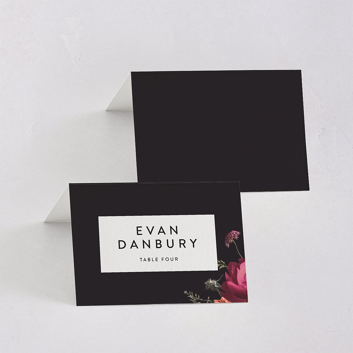 Blooming Botanical Place Cards Midnight Signature