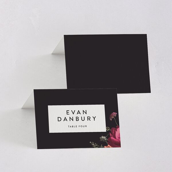 Blooming Botanical Place Cards Midnight Signature