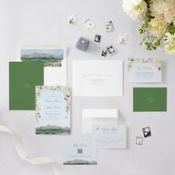 Romantic Floral Mountain Wedding Invitations Meadow Signature Blank Standard No