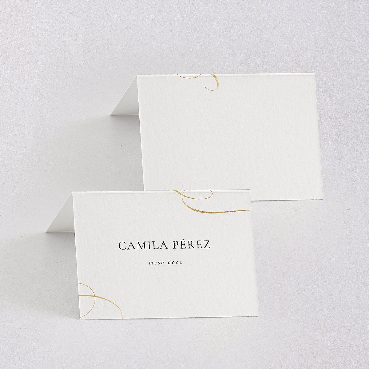 Nuestra Boda Place Cards Gold Pure White Signature