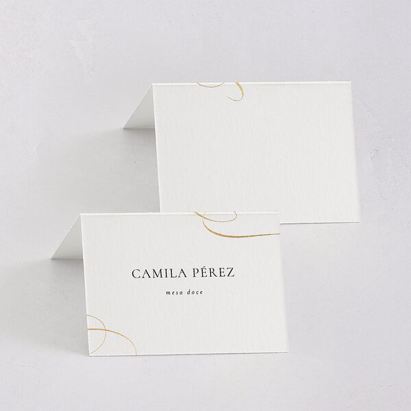 Nuestra Boda Place Cards Gold Pure White Signature