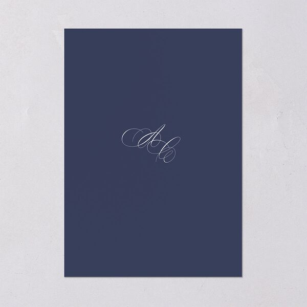 Elegant Edge Wedding Invitations Rose Gold Moody Blue Signature Blank No