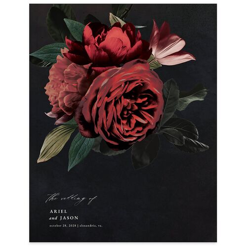 Modern Rose Wedding Guest Book Plum