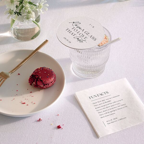 Modern Arch Photo Coasters Pure White Cardboard Circle