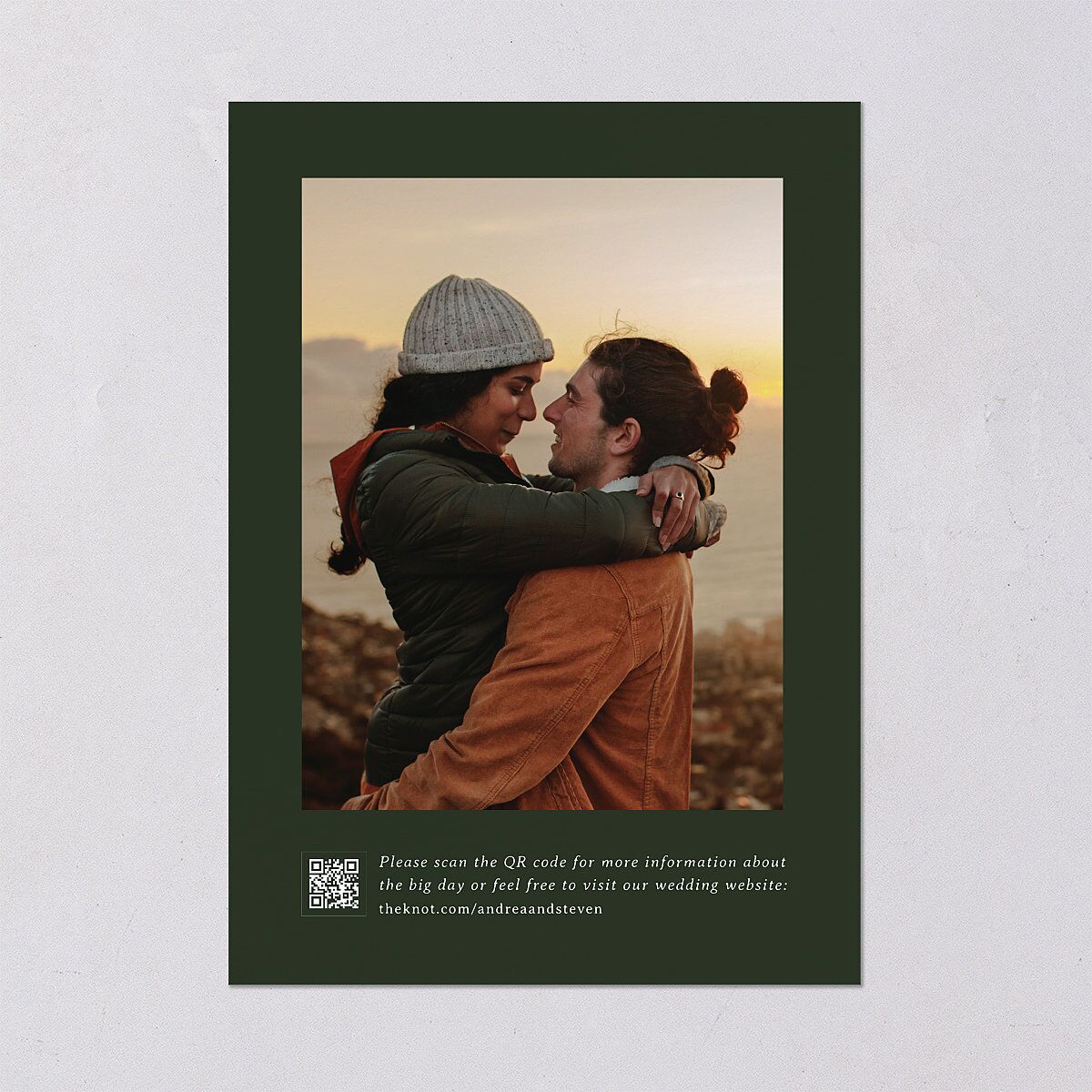 Elegant Mountain Monogram Wedding Invitations Dark Green Signature Blank Standard No