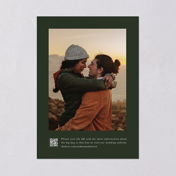 Elegant Mountain Monogram Wedding Invitations Dark Green Signature Blank Standard No