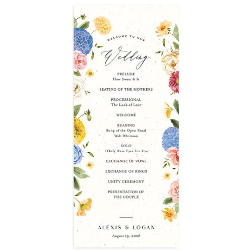 Blooming Dahlias Wedding Programs Regency Blue Signature