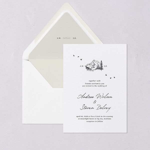 Elegant Mountain Monogram Euro Envelope Liners Pure White Luxe