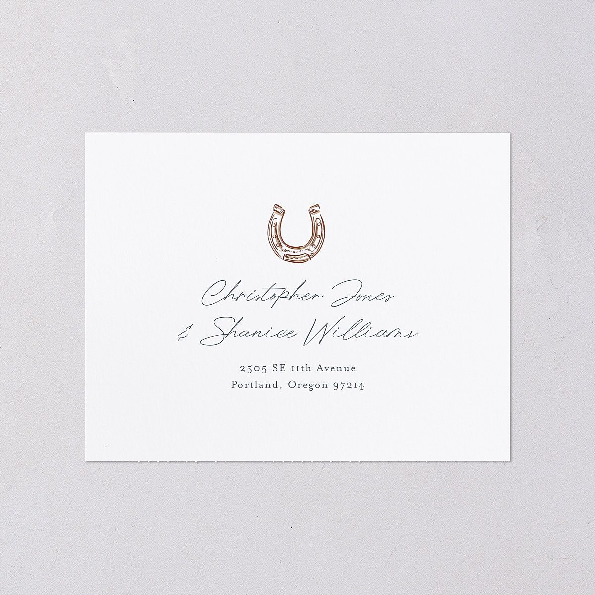 Western Wild Horses All-in-One Wedding Invitations Falcon Signature Light Both Recipient and Return Addresses No