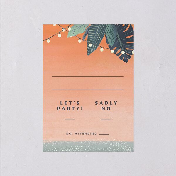 Vintage Hawaiian Island Wedding Response Cards Rose Gold Signature Standard