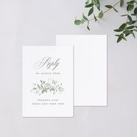 Elegant Rose Crest QR Code RSVP Cards Deep Olive Signature Standard