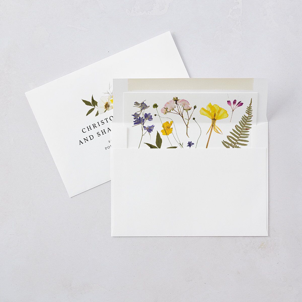Pressed Flowers Save The Date Cards Sunflower Signature smooth Blank No