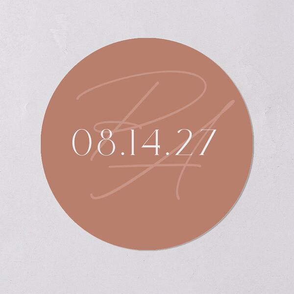 Striking Scene Wedding Stickers Dusty Rose Circle