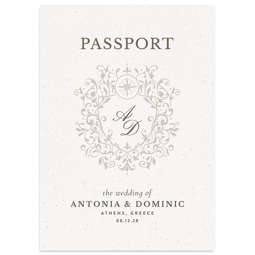 Timeless Passport Wedding Invitations Linen Signature Blank No Standard