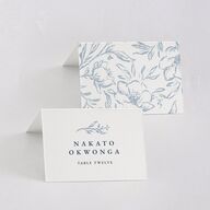Classic Floral Place Cards Dusty Blue Signature