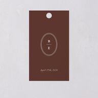 Vintage Oval Monogram Favor Gift Tags Merlot Signature