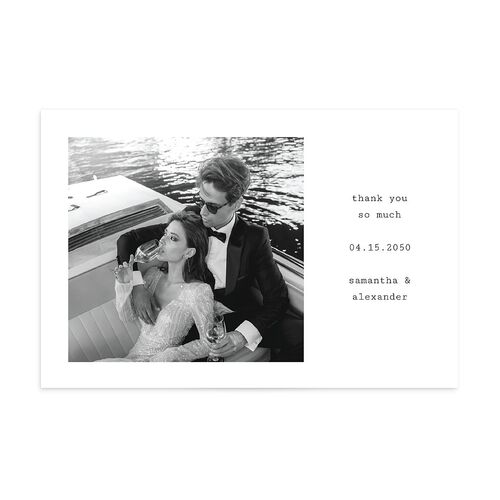 Elegant Sign Off Thank You Postcards Pure White