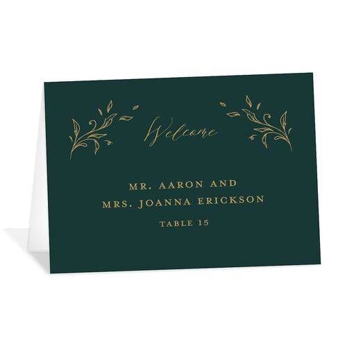 Dark Vintage Fantasy Place Cards Dark Emerald Signature