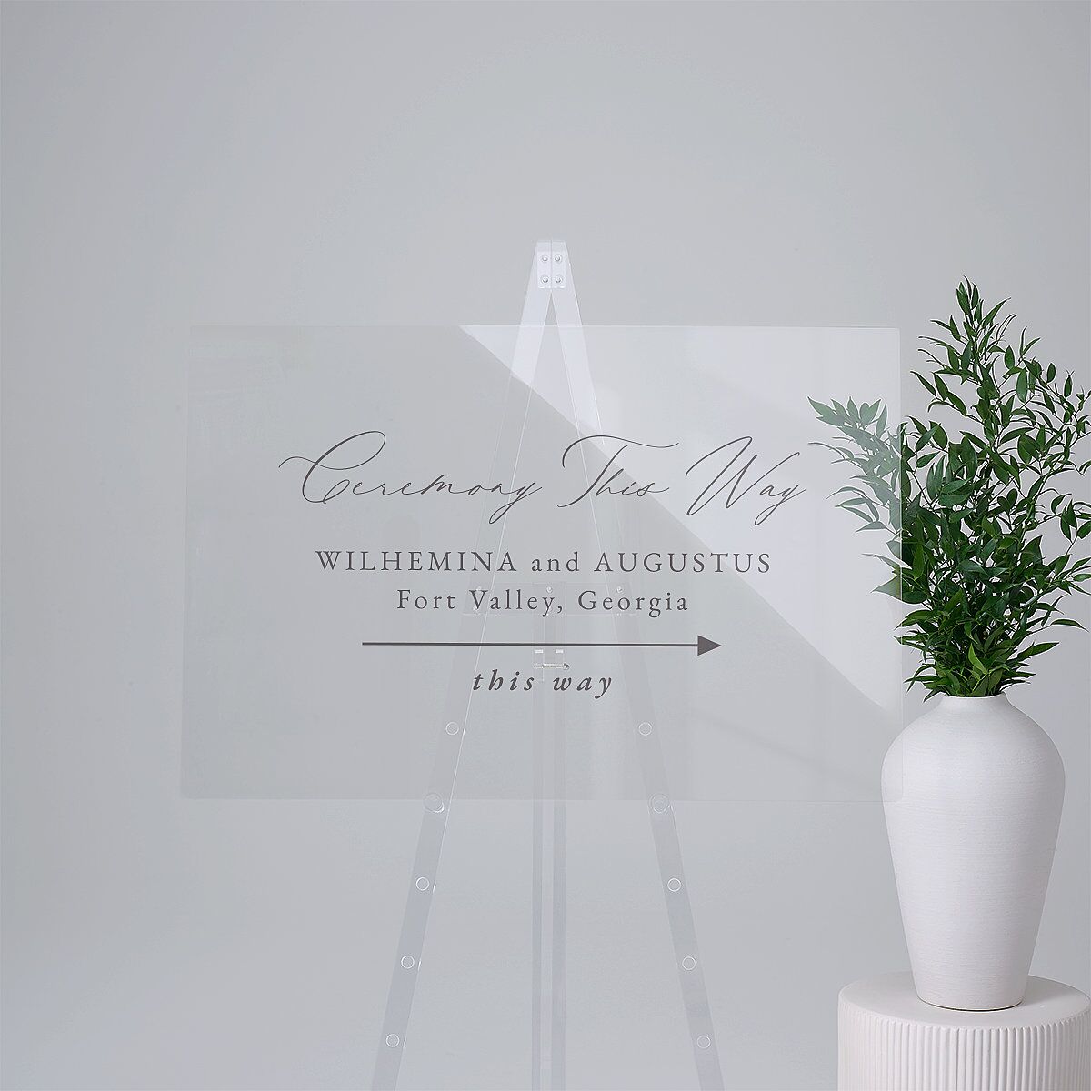 Botanical Citrus Garden Acrylic Direction Sign Large Rose Gold Standard Acrylic L Direction