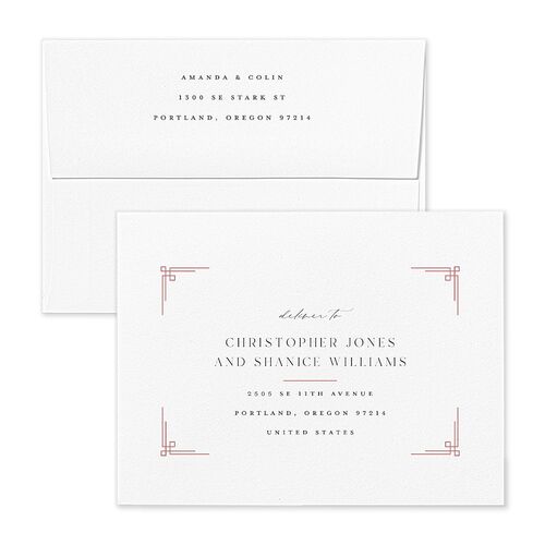 Church Cross Save the Date Magnet Envelopes White Dahlia Both Recipient and Return Addresses Signature Standard