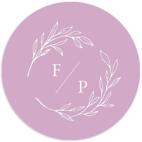 Delicate Lilac Wedding Stickers Amethyst Circle