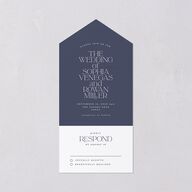 Classic Stack All-in-One Wedding Invitations Midnight Navy Signature Light Both Recipient and Return Addresses No