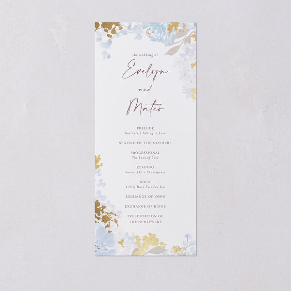 Hydrangea Garden Wedding Programs Gold Slate Signature