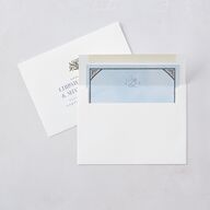 Church Stained Glass Wedding Invitations Moody Blue Signature Blank No Standard