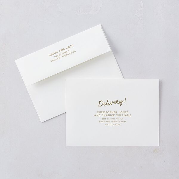 Color Pop Retro Photo Wedding Invitations Sand Signature Blank No Standard