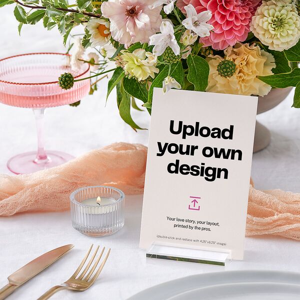 Upload Your Own Design Portrait Photo Table Numbers Pure White Signature