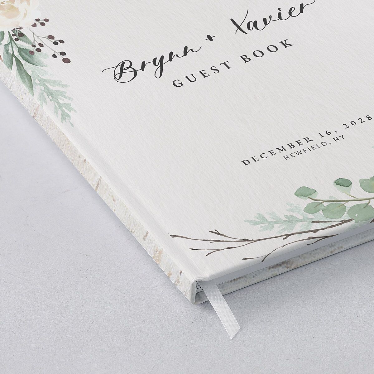 Rustic Botanical Wedding Guest Book Thyme