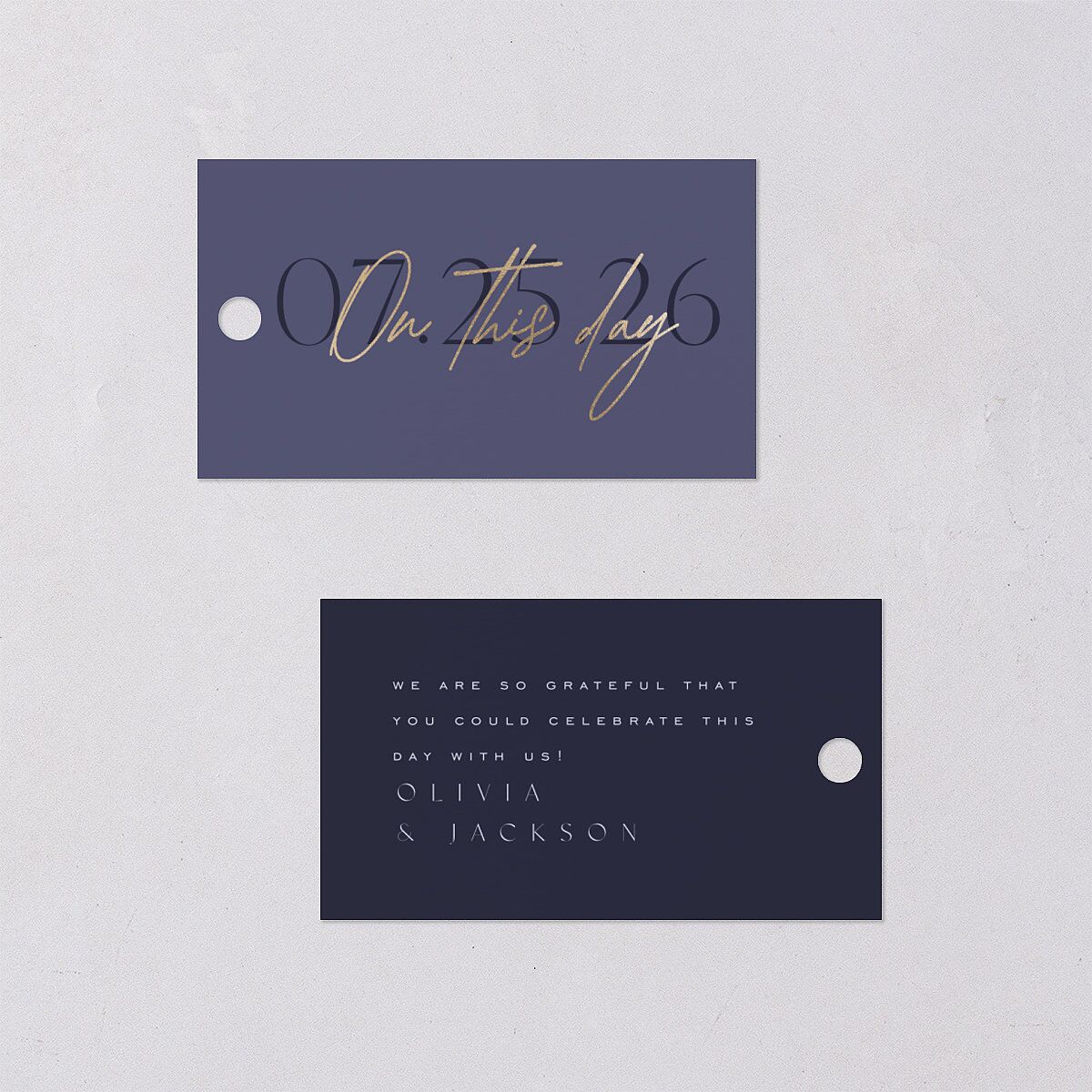 On This Day Favor Gift Tags Gold Midnight Navy Signature