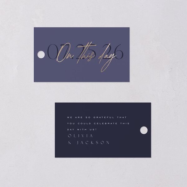 On This Day Favor Gift Tags Gold Midnight Navy Signature