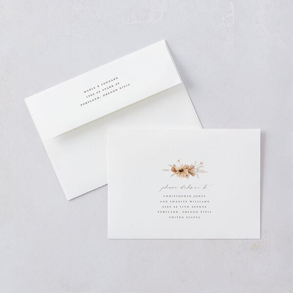 Bohemian Garden Wedding Invitations Cream Signature Blank No Standard