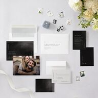 Modern Canvas Save The Date Cards Midnight Signature smooth Blank No