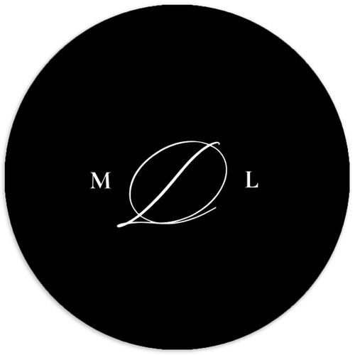 Black Tie Initial Wedding Stickers Pure White Circle