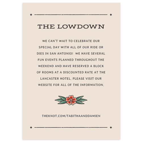 Til Death Tattoos Wedding Enclosure Cards Linen Signature Standard