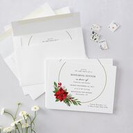 Christmas Poinsettia Rehearsal Dinner Invitations Ruby Signature Blank