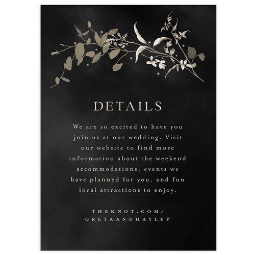 Twilight Greenery Wedding Enclosure Cards Charcoal Signature Standard