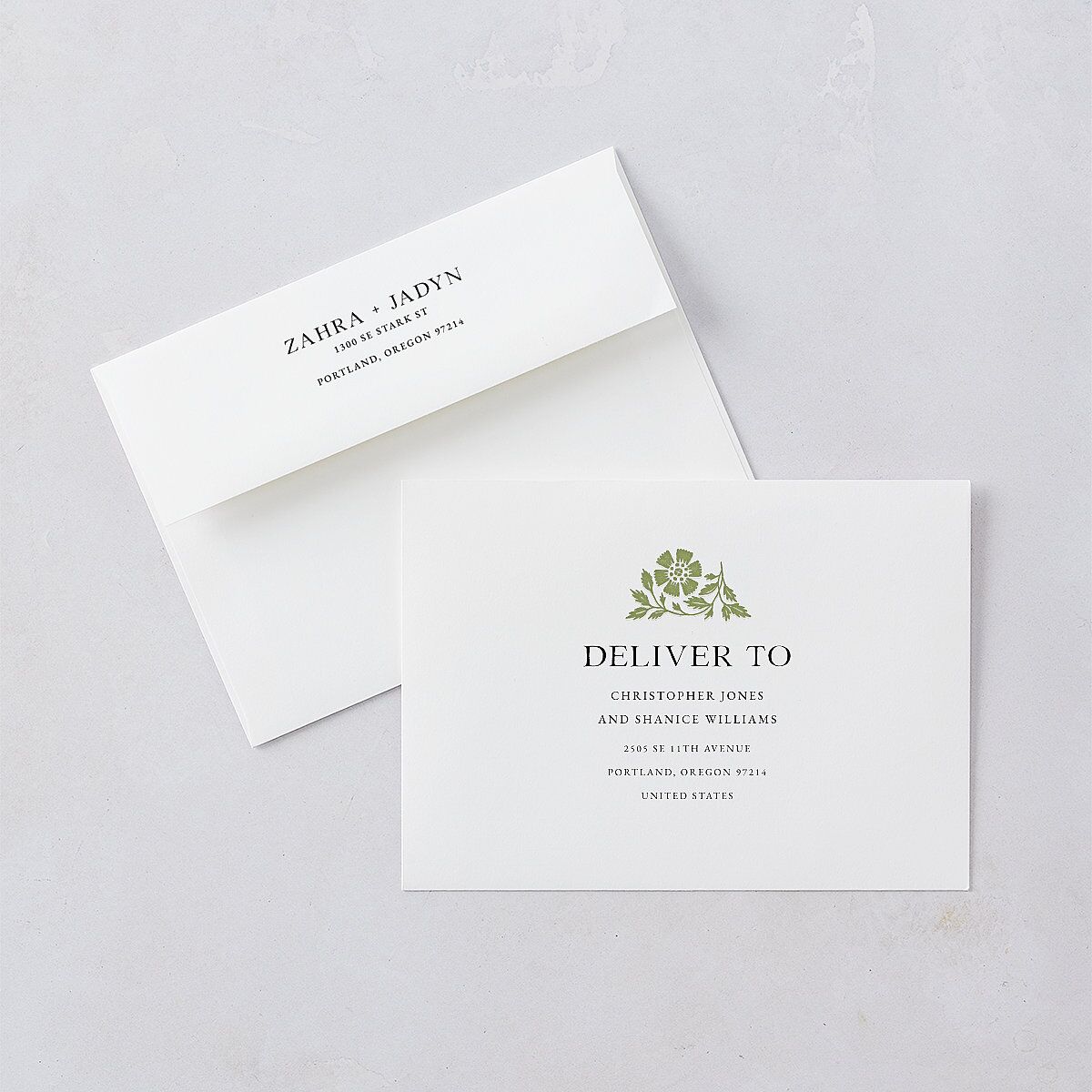 Block Print Save the Date Cards Meadow Signature smooth Blank No Standard