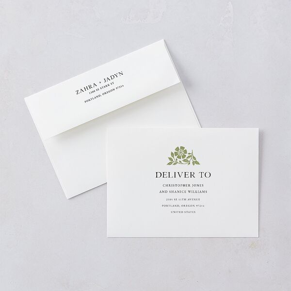 Block Print Save the Date Cards Meadow Signature smooth Blank No Standard